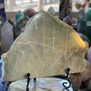 🎄SALE🎄Green Moonstone Crystal Slice With Flash! Watch The Video